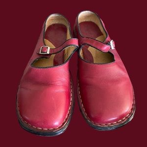 Red leather Mary Jane slip ons by BORN size 9.5